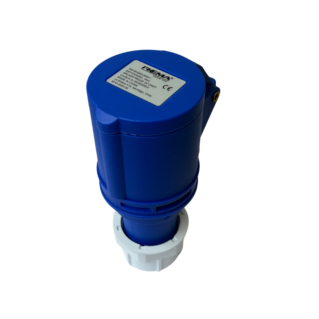 Enchufe Industrial Hembra Volante Mono 3 x 16 Amp