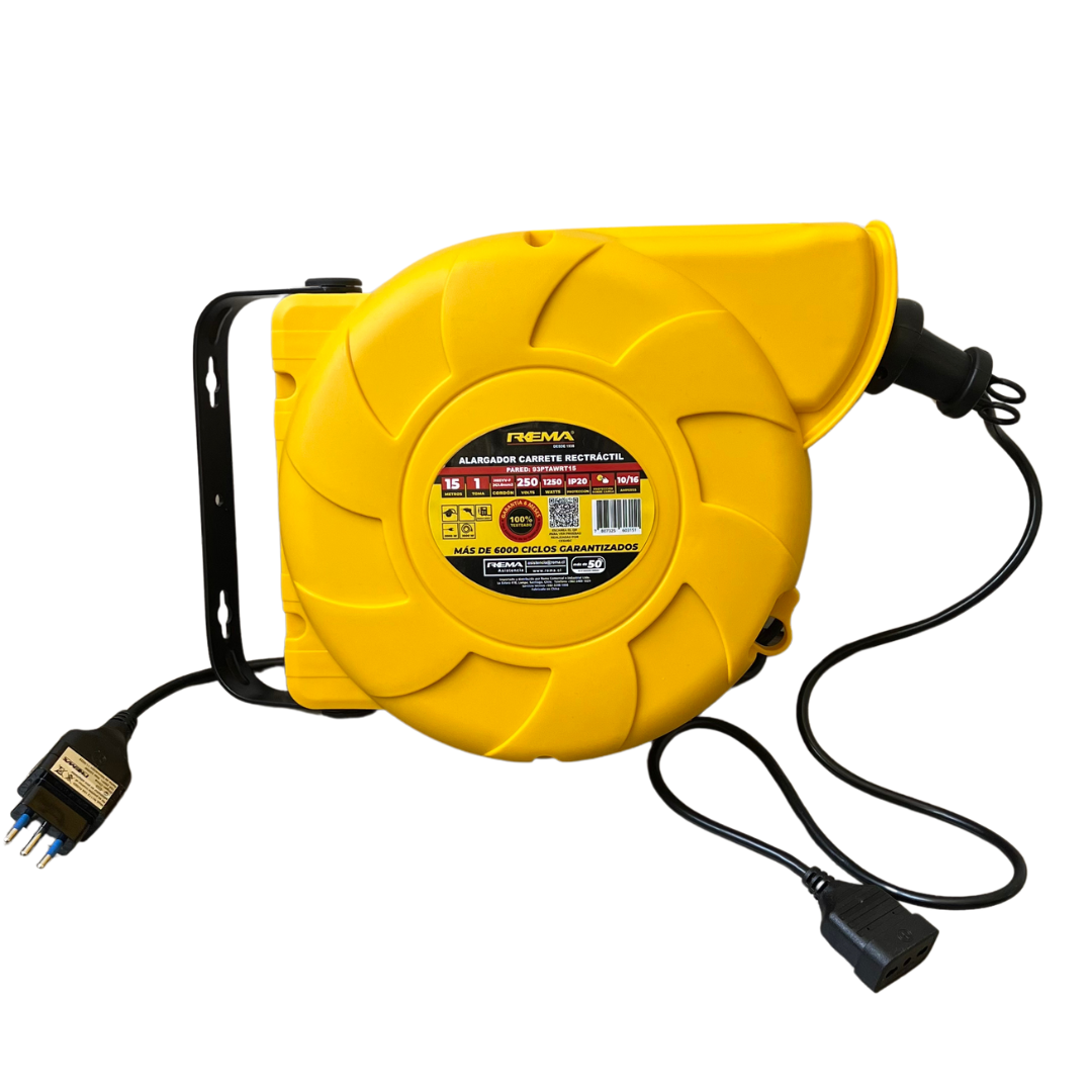 Alargador Carrete Retractil REMA Pared 1 Posiciones 16A 250V AM 15 Metros